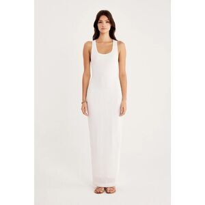 Rumer The Label Rosa Maxi Dress Size X-Small White Ribbed Stretchy Bodycon